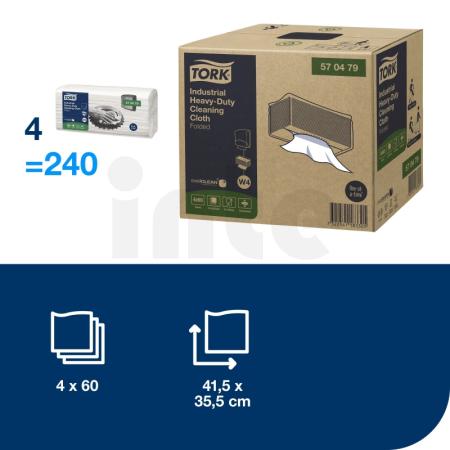 Tork Heavy-Duty průmyslová čisticí utěrka 4 ks, W4, 570479