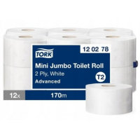 TORK toaletní papír Mini Jumbo role – 2vrstvý - 12 ks, T2, 120278