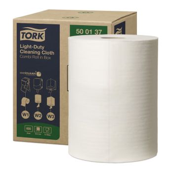 Tork Light-Duty čisticí utěrka, 1 vrstva, 1 role x 600 útržků, W1, W2, W3, 500137