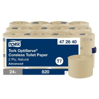 Tork OptiServe bezdutinkový toaletní papír natural, 2 vrs, T7, 24 rolí, 472640