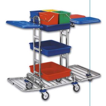 EASTMOP KOMBI MIDI III P úklidový vozík - 4 kbelíky, 3 vaničky, 3 držáky pytle