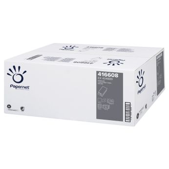 PAPERNET - Přírodní skládaný ručník V STANDARD, 1 vrstvý, 250 útržků, 5000 ks = 1 karton - 416608